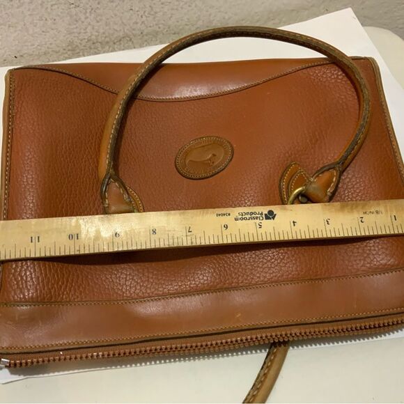 Vintage 1980’s Dooney & Bourke All-Weather Leather Satchel Purse British Tan - Picture 15 of 16